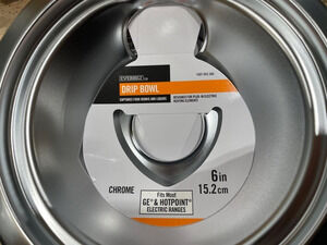 2 Pack Everbilt GE Hotpoint Electric Range Stove Oven 6" Chrome Drip Pan Bowl